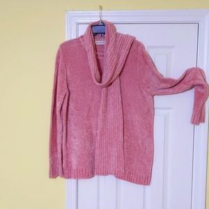 Soft pink chenille sweater by White Stag.